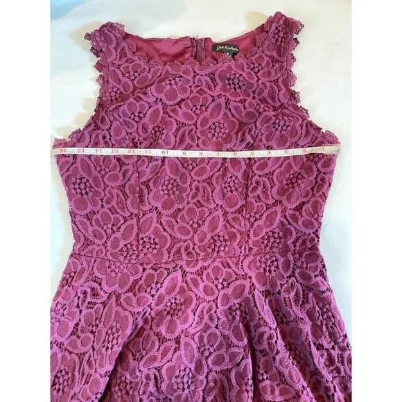 Jodi Kristopher Womens Fit & Flare Lace Dress Scallop Armhole 6544-XP9M Purple 9 - Picture 4 of 8